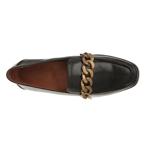 Vionic Mizelle Black Women's loafers gold chain detail sz 6 SH268 - Picture 2 of 7